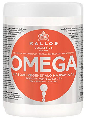 Kallos Rich Regenerating Hair Mask with Omega- 6 Complex & Macadamia Oil, White, 1000 ml