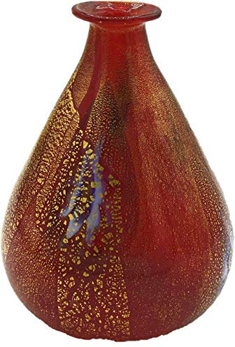 Botella de la colección de cristal de Murano Murrina con hoja de oro, fabricada en Italia