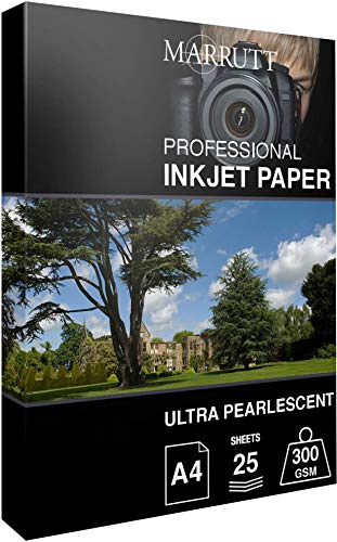 Marrutt 300gsm Ultra Pearlescent Hi-White Inkjet Photo Paper: A4-25 Sheets
