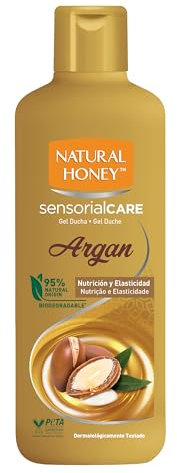 Natural Honey, Gel de Ducha Extracto de Argán BIO y Hydradermal Complex, Nutritivo y Reafirmante, Piel Sedosa, 650 ml