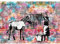 Runa Art Fototapete Washing Zebra Banksy 352 x 250 cm Vlies Tapeten XXL Moderne Wandtapete Wohnzimmer Schlafzimmer Bunt 9388011c