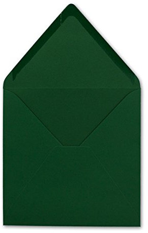 50 Quadratische Briefumschläge Dunkelgrün 15,5 x 15,5 cm - 110 g/m² Nassklebung Post-Umschläge ohne Fenster ideal für Weihnachten Grußkarten Einladungen von Ihrem Glüxx-Agent