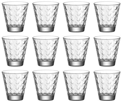 Leonardo Ciao Optic 048854 Lot de 12 petits gobelets en verre transparent 215 ml Hauteur 9 cm Passe au lave-vaisselle