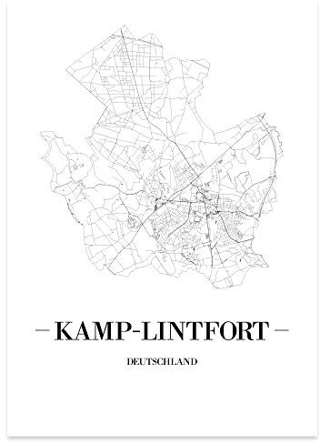 JUNIWORDS Stadtposter - Wähle Deine Stadt - Kamp-Lintfort - 40 x 60 cm Poster - Schrift A - Weiß