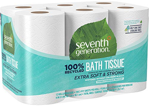 Seventh Generation Bathroom Tissue, 4 x 4, White 12 per Pack