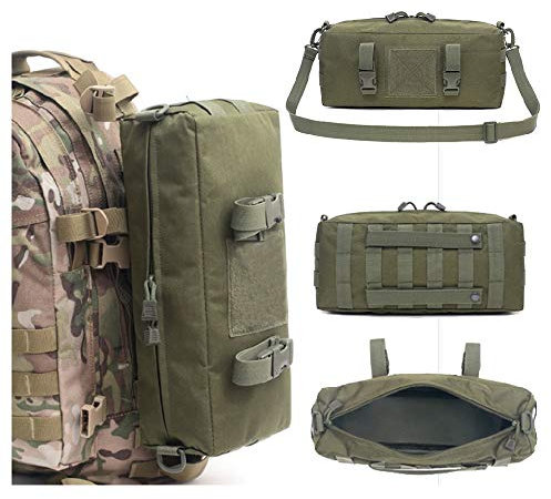 ACEXIER Outdoor Klettertaschen Wasserdichtes militärisches taktisches Zubehör Umhängetasche 600D Nylon Molle Camping Pack Wandertasche Green