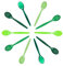 Harfield Set of 10 Green Teaspoons Virtually Unbreakable Reusable Polycarbonate Plastic