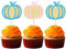 Gyufise 24 Stück Kürbis-Cupcake-Topper rosa und blau Glitzer Kürbis Geburtstagsdekorationen Herbst Babyparty Kuchendekorationen für Herbst Babyparty Party Geschlecht Enthüllung Mini Kuchen Dekor