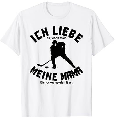 Ich liebe Mama wenn sie mich Eis-Hockey spielen lässt Kinder T-Shirt