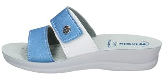 inblu Ciabatte da casa con Doppia Fascia e Strappo, Pantofole Donna, Azzurro, 38 EU