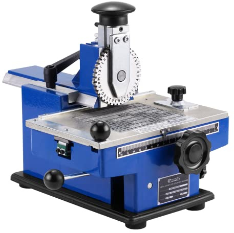 Consfly Metal Nameplate Stamping Machine Semi-Automatic Embosser Label Printing Marking Machine Dog Tag Printer (3mm Character Wheel)