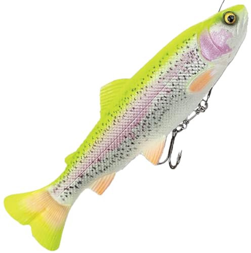 Savage Gear 4D Line Thru Pulsetail Swimbait Rubber Fish Lemon Trout 16 cm / 51 g Slow Sinking Pack of 1
