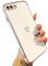 ZTOFERA Compatible with iPhone 7 Plus/iPhone 8 Plus Case for Girls Women, Flexible Silicone Protective Phone Case with Cute Love Heart Pattern Golden Edging Shockproof Bumper Cover, White