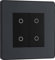 BG Electrical PCDMGTDS2B Sekundär/Slave-Doppel-Touch-Dimmer-Lichtschalter, 2-Wege, schraubenlose Frontplatte, Evolve, mattgrau, matt