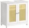 SoBuy BZR72-W Waschbeckenunterschrank mit Gitteroptik-Türen Badschrank Waschtisch Unterschrank Badmöbel BHT ca: 60x58x35cm