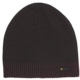 NO EXCESS Beenie Zig Zag Jacquard Knit (Port Wine)