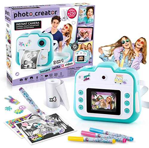 Canal Toys Cámara Photo Creator de impresión instantánea - Foto, Selfie y Video + Studio Creator Video Maker Kit
