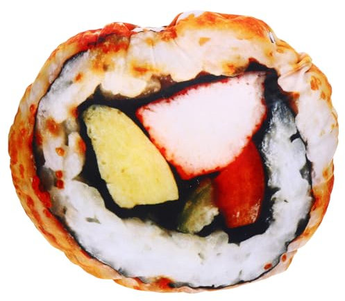 iplusmile Sushi-Kissen Niedliches Plüsch-Wurfkissen Großes Japanisches Lachsreis-Sushi-Rollenkissen Kissen Für Bett Heimsofa Autocouch 18 inches