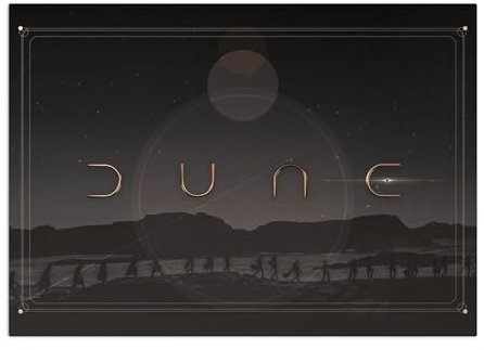Displate Offiziell Dune MetallPoster Magnetische Befestigung Inklusive Lizenziert Bilder Hochwertiges Poster Dune Quotes - Dune Movie Logo 45 cm x 32 cm