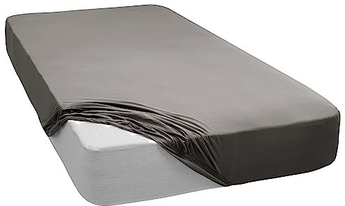 Mixibaby Spannbettlaken Jersey Spannbetttuch 100% Baumwolle Bettlaken Spannbettuch Laken 28 Farben, Größe:200 x 200 cm, Farbe:Silber