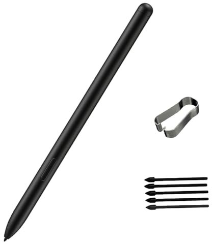 Stylet de rechange pour Samsung Galaxy Tab S9, S9 Plus, S9 Ultra S, Tab S9+, Tab S9 Ultra, toutes les versions Stylet Touch S Pen + embouts (Noir)