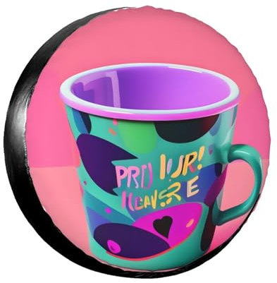 Cubierta de neumático de repuesto de 14 pulgadas, protección impermeable para vehículo, caravana, cubierta universal de neumático de repuesto, diseño de copa de los años 90