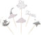 SYKYCTCY 24 Stück Little Star Tortendeko Glitzer Mond Wolke Cupcake Toppers Twinkle Stern Baby Dusche Kuchen Deko Kinder Geburtstag Hochzeit Party Torte Dekorationen Silber
