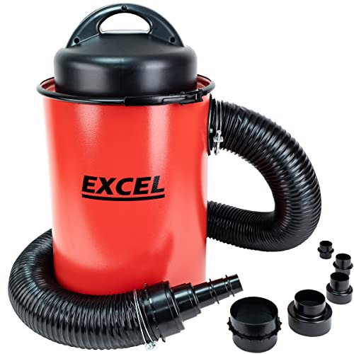 Excel Dust Extractor 50L 240V, Industrial Vacuum Cleaner – Dust Extractor Workshop Vacuum Cleaner – Saw Dust Collector – Powerful Suction with 2m Hose - High Filtration to 0.5 Microns