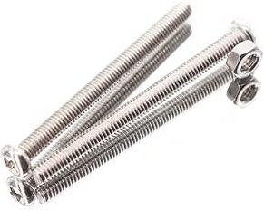 cSeao 30-Pack M4 50mm Pan Phillips Tornillo Machine Screws and Hex Nuts Set 304 Stainless Steel Plain Finish