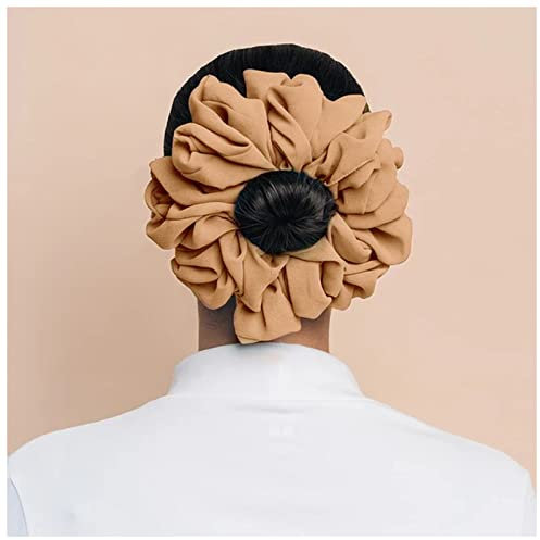 Stirnband Damen Malaysian Bündel Haarbindung for muslimische Frauen Chiffon Gummiband Schöne Hijab Volumizing Scrunchie Große Kopftuch Zubehör Stirnband Damen Winter (Size : Light Brown)