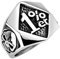 Taffstyle Herren Ring Edelstahl Massiv Breit Herrenring Männer Biker Rocker Schmuck Bikerschmuck Groß Fingerring Rebel Totenkopf Massiv Silber Größe 59 (18.8)