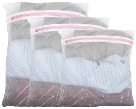 Dmjia® Sacchetti Lavatrice Biancheria 3 Pezzi, Retina per Lavatrice 40 cm - 60 cm 3 Diverse Dimensioni, Sacchetto Lavatrice con Copertura Protettiva con Cerniera, Molto Resistente