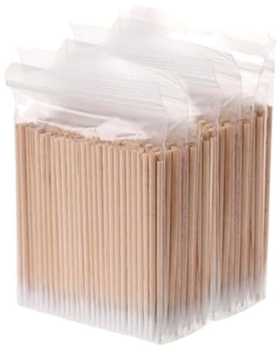 1000 Piezas Hisopos de Algodón, 10CM Bastoncillos de Algodón Puntiagudos con Mango de Madera, Microblading Cotton Swabs Microcepillos Aplicadores para Tatuajes Cejas Belleza Maquillaje Uñas