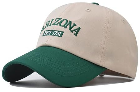 FVKTHNVS Klassische Herren Baseball Cap Arizona 1751 Stickerei Fashion Trend Cap Outdoor Cap Neutral Baseball Mütze, grün, 58