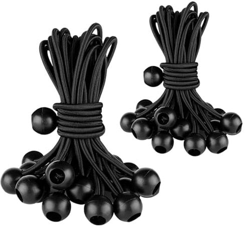 Gentpovth 50 Piezas Bolas Bungee, Cuerdas elásticas con Bola,15 y 20cm Pulpos Elasticos para Lonas,Tensor de Goma, para Cortinas de Jardín, Pabellones, Tiendas de Campaña, Banner, Carteles