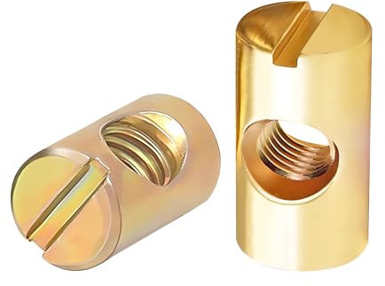 Qrity 20 Pièces Écrou Cylindrique, M6 x 13mm Boulon de Meubles Fendue, Écrous de Baril en Acier Au Carbone Zinguée, pour Meubles