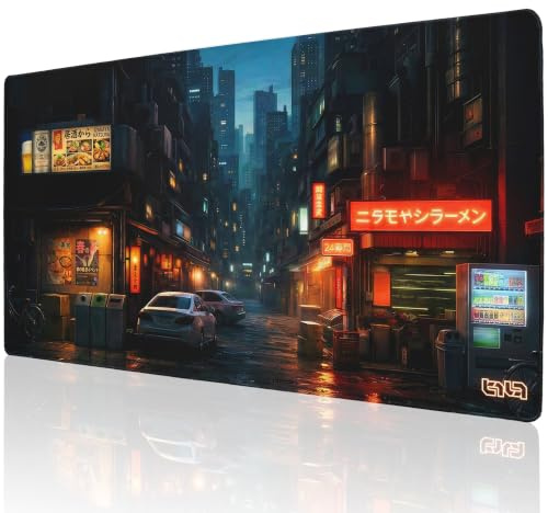 Tilt Gaming Mauspad 1000x500 mm - 4 mm rutschfeste Schreibtischunterlage Groß - Speed-Oberfläche & HD-Druck - Maschinenwaschbar Mousepad XXL für Gaming und Büro - Dark Corners Desk Mat