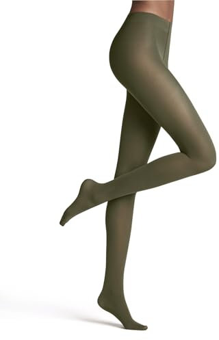 FALKE Women's Matt Deluxe 30 DEN W Ti Sheer Plain 1 Pair Tights, Green Crocodile 7503, L