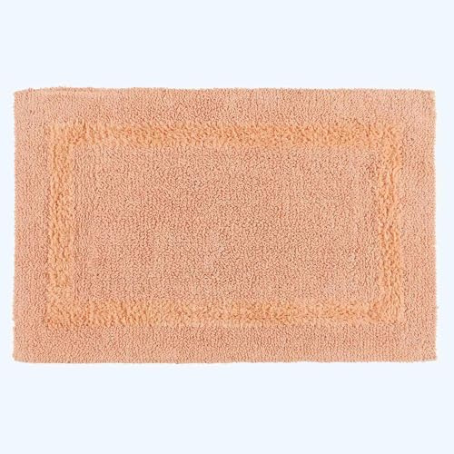 Homescapes Premium Badematte apricot, Badvorleger 50x80 cm, Badteppich Baumwolle mit Wende-Design