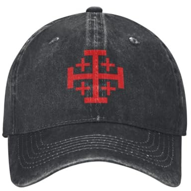 YANIUIE Jerusalem Königreich Kreuz Baseballmütze Verstellbar Unisex Baumwolle Ritter Tempelritter Kreuzzüge Papa Hut Performance Snapback Caps Geschenk