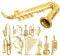 JOINPAYA 14 Stück Weihnachts-Miniatur Acryl-Gold-Trompete Saxophon: Instrumente Modell Weihnachtsbaum-Hängedekoration Für Festivals