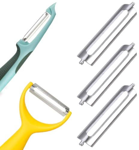 Lot de 3 Lames de Rechange,Lame pour Eplucheur Vertical, Professionnel Lames,D'éplucheur en Acier Inoxydable,pour éplucheur professionnel, éplucheur turbo, éplucheur économique