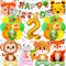 Zaztytoy - Waldtiere Geburtstag Deko 2 Jahre Kinder - XXL Folienballon Tiere mit Sockel, 3D Gigante Helium Ballons Tiere, Geeignet für Party Animals, Zoo Themen Kindergeburtstag Deko