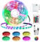 Bande LED à piles, 3 m, 90 LED RVB 5050, bande alimentée par piles ou USB, avec intensité variable, 16 couleurs, peut être coupée pour rétroéclairage TV, chambre à coucher, armoire, décoration de fête