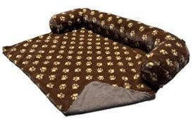 Lous Sofaschutz Hund – Hundedecke Sofa Hundebett Couch – Handgefertigte Hundematte mit Rand – Waschbar bis 90 Grad und besonders kuschlig – Größe: XL ca. 117x97x15cm (Plüsch Braun)