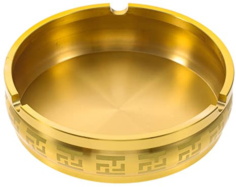 Amosfun Retro-aschenbecher Aus Messing Für Haushalt Handgefertigter Tischaschenbecher Runder Metallaschenbecher Im Vintage-stil Aschenbecher Für Innenbereich Einfacher Zigarettenstummelhal