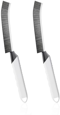 SUOXU Reinigungsbürste Toilettenbürste,Haus Küche Badezimmer Fenster Fugenreinigungsbürste,2 Stück Harte Borsten Magic Gap Cleaning Tool,Fliesen Rille Gap Scrubbing Brush-Grey weiß