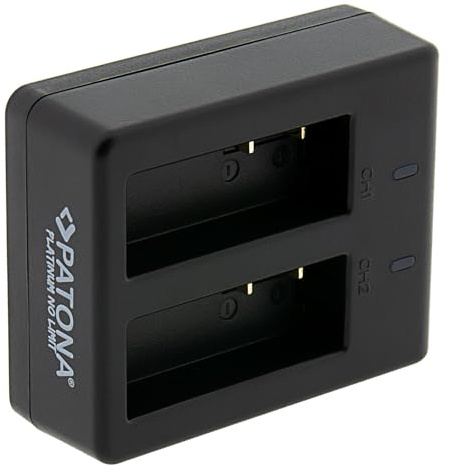 PATONA Platinum Dual Charger for Action Cam Life SL3 and SL4 | Input: USB-C 5V/2A | Output: 4.5V/750mAh x2 | Charging Management for Safe Charging | Charging Status LED Display | 28g