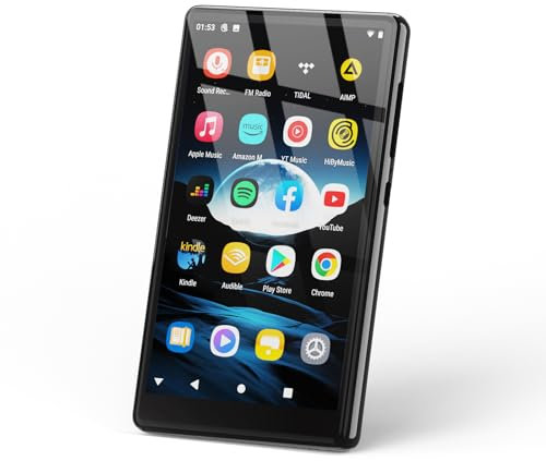 160GB MP3 Player with Bluetooth and WiFi, 5 Android MP4 Player, Kids Player with Speakers, Music Player with Spotify, YouTube, Play Store (Black)