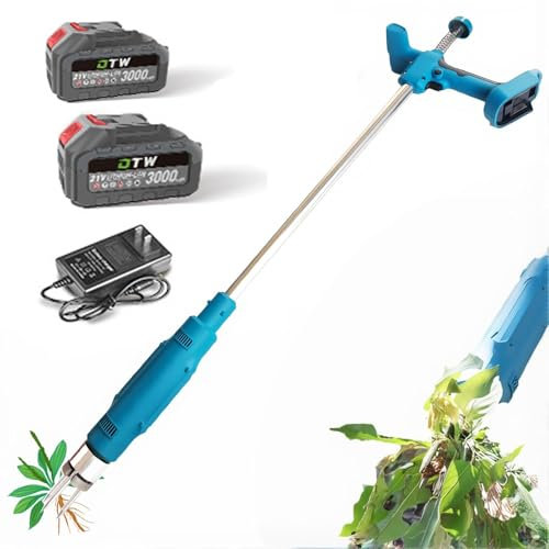 Extracteur de mauvaises herbes électrique à 3 griffes avec longue poignée, outil de jardinage debout pour pelouse et jardin, batterie 3000 mAh incluse